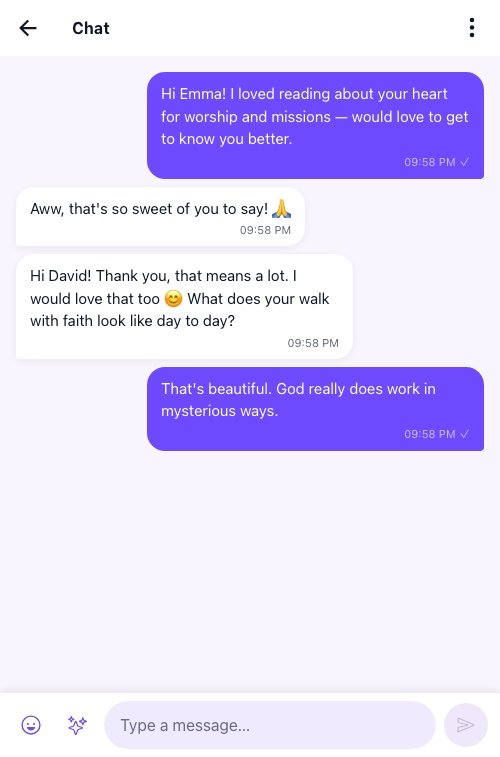Private messaging conversation