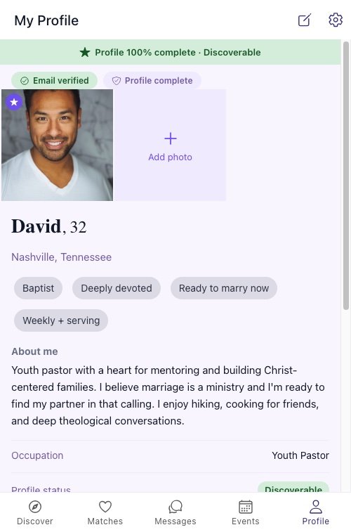 Profile details screen