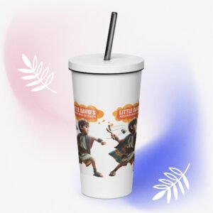 Insulated tumbler with a straw