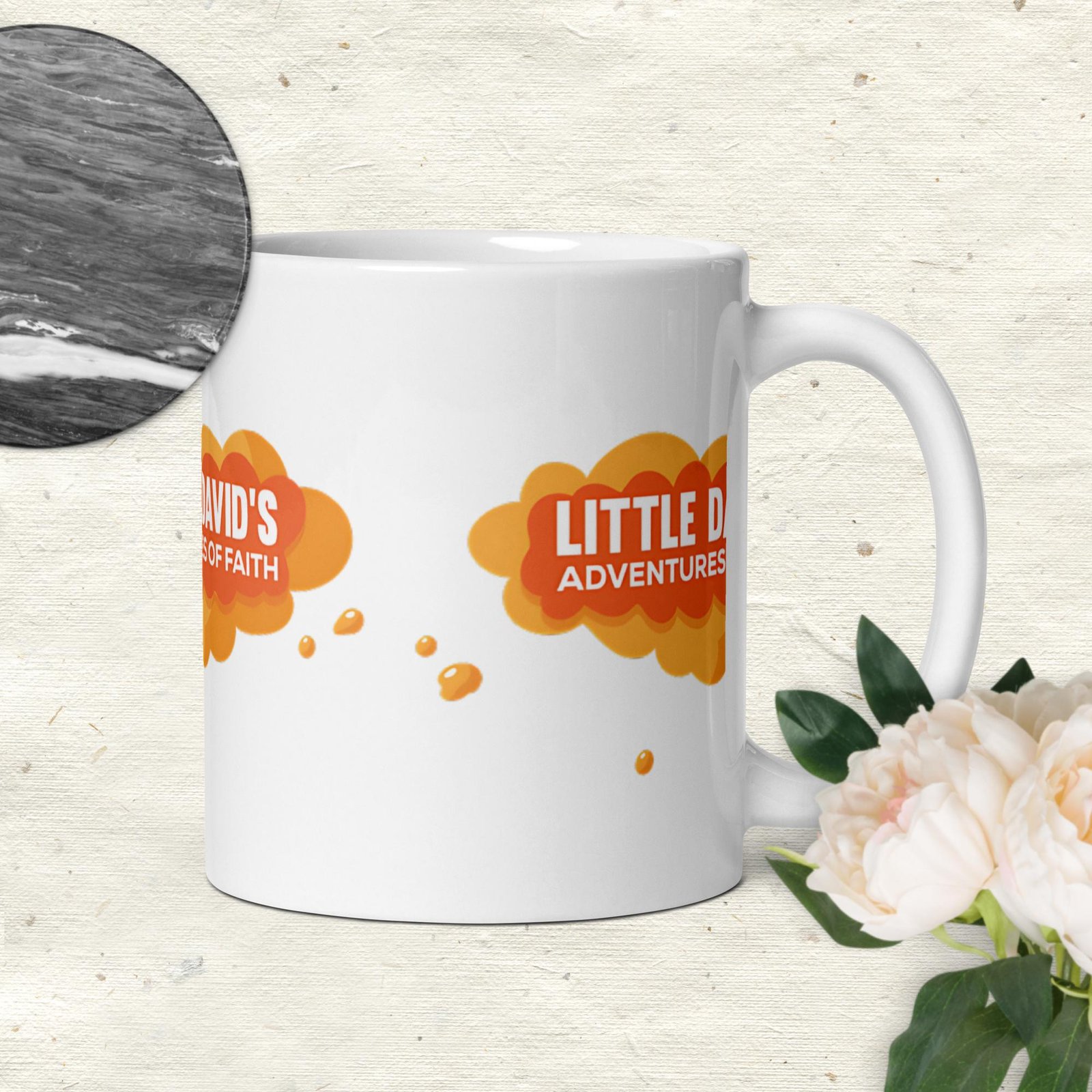 White glossy mug